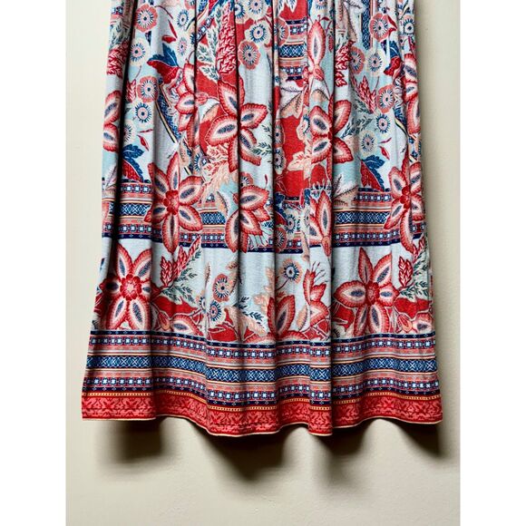 J. JILL Floral Boho Patchwork Print Rayon/Spandex Tank Midi Dress, Sz L - Picture 5 of 11